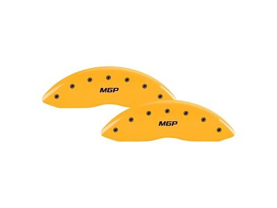 MGP Brake Caliper Covers with MGP Logo; Yellow; Front and Rear (20-24 Sierra 2500 HD)