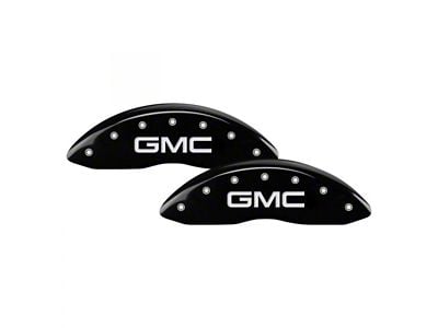 MGP Brake Caliper Covers with GMC Logo; Black; Front and Rear (11-19 Sierra 3500 HD SRW)
