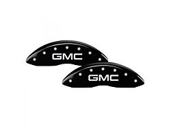 MGP Brake Caliper Covers with GMC Logo; Black; Front and Rear (20-26 Sierra 3500 HD SRW)