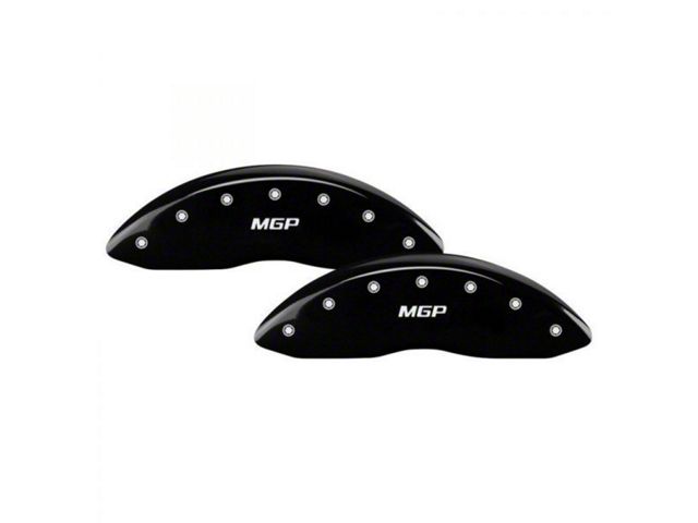 MGP Brake Caliper Covers with MGP Logo; Black; Front and Rear (20-24 Sierra 3500 HD SRW)