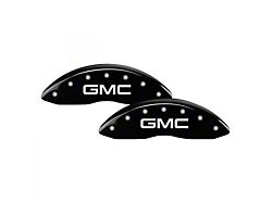 MGP Brake Caliper Covers with GMC Logo; Black; Front and Rear (04-06 Sierra 3500 HD SRW)