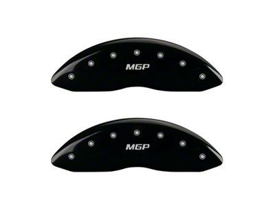 MGP Brake Caliper Covers with MGP Logo; Black; Front and Rear (19-24 Silverado 1500)