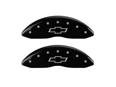 MGP Brake Caliper Covers with Bowtie Logo; Black; Front Only (05-07 Silverado 1500)