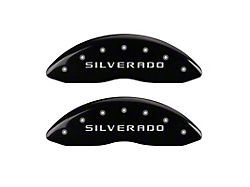 MGP Brake Caliper Covers with Silverado Logo; Black; Front Only (05-07 Silverado 1500)