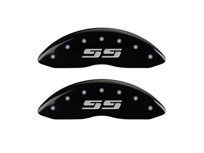 MGP Black Caliper Covers with Silverado Style SS Logo; Front Only (05-07 Silverado 1500)