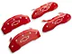 MGP Brake Caliper Covers with Bowtie Logo; Red; Front and Rear (19-24 Silverado 1500)