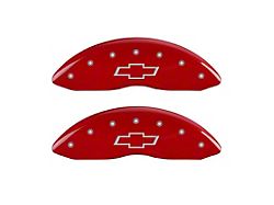 MGP Brake Caliper Covers with Bowtie Logo; Red; Front Only (05-07 Silverado 1500)