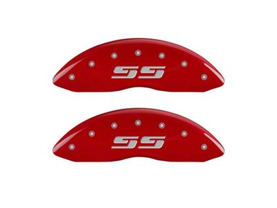 MGP Brake Caliper Covers with Silverado Style SS Logo; Red; Front Only (07-13 Silverado 1500)