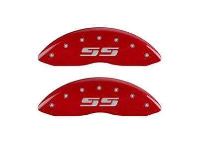 MGP Brake Caliper Covers with Silverado Style SS Logo; Red; Front Only (07-13 Silverado 1500)