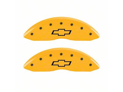 MGP Brake Caliper Covers with Bowtie Logo; Yellow; Front and Rear (19-25 Silverado 1500)