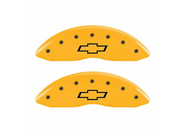 MGP Brake Caliper Covers with Bowtie Logo; Yellow; Front and Rear (19-24 Silverado 1500)