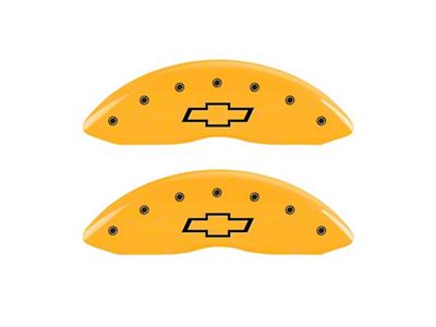 MGP Brake Caliper Covers with Bowtie Logo; Yellow; Front Only (05-07 Silverado 1500)
