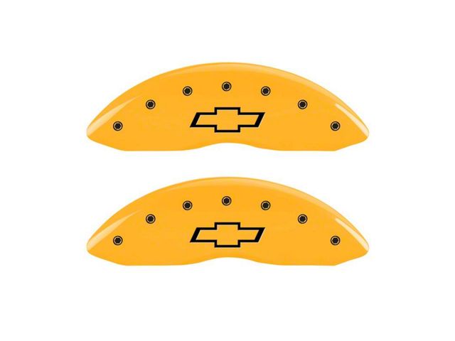 MGP Brake Caliper Covers with Bowtie Logo; Yellow; Front Only (05-07 Silverado 1500)