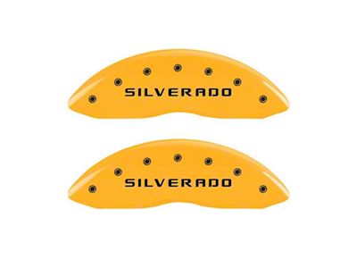 MGP Brake Caliper Covers with Silverado Logo; Yellow; Front Only (05-07 Silverado 1500)