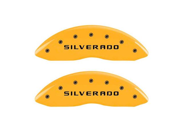 MGP Brake Caliper Covers with Silverado Logo; Yellow; Front Only (05-07 Silverado 1500)
