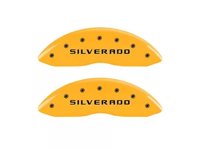 MGP Yellow Caliper Covers with Silverado Logo; Front Only (05-07 Silverado 1500)