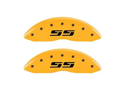 MGP Brake Caliper Covers with Silverado Style SS Logo; Yellow; Front Only (07-13 Silverado 1500)