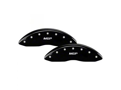 MGP Brake Caliper Covers with MGP Logo; Black; Front and Rear (08-10 Silverado 2500 HD)