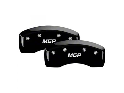 MGP Brake Caliper Covers with MGP Logo; Black; Front and Rear (20-25 Silverado 2500 HD)