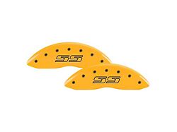 MGP Brake Caliper Covers with Avalanche Style SS Logo; Yellow; Front and Rear (01-04 Silverado 2500 HD)