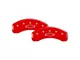 MGP Brake Caliper Covers with Bowtie Logo; Red; Front and Rear (20-24 Silverado 2500 HD)