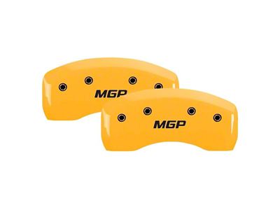 MGP Brake Caliper Covers with MGP Logo; Yellow; Front and Rear (20-24 Silverado 2500 HD)