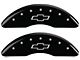 MGP Brake Caliper Covers with Bowtie Logo; Black; Front and Rear (11-19 Silverado 3500 HD SRW)