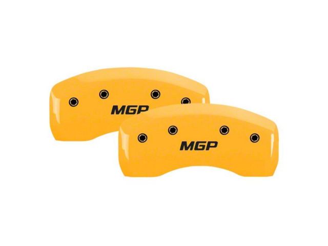 MGP Brake Caliper Covers with MGP Logo; Yellow; Front and Rear (20-24 Silverado 3500 HD SRW)