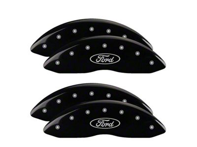 MGP Brake Caliper Covers with Ford Oval Logo; Black; Front and Rear (11-12 F-250 Super Duty)