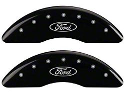 MGP Brake Caliper Covers with Ford Oval Logo; Black; Front and Rear (13-22 F-250 Super Duty)