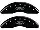 MGP Brake Caliper Covers with Ford Oval Logo; Black; Front and Rear (13-24 F-250 Super Duty)