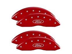 MGP Brake Caliper Covers with Ford Oval Logo; Red; Front and Rear (11-12 F-250 Super Duty)
