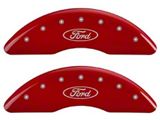 MGP Brake Caliper Covers with Ford Oval Logo; Red; Front and Rear (13-22 F-250 Super Duty)