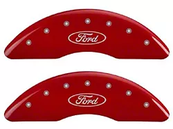 MGP Brake Caliper Covers with Ford Oval Logo; Red; Front and Rear (13-24 F-250 Super Duty)
