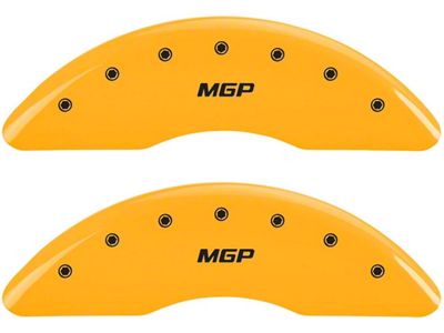 MGP Brake Caliper Covers with MGP Logo; Yellow; Front and Rear (13-22 F-250 Super Duty)