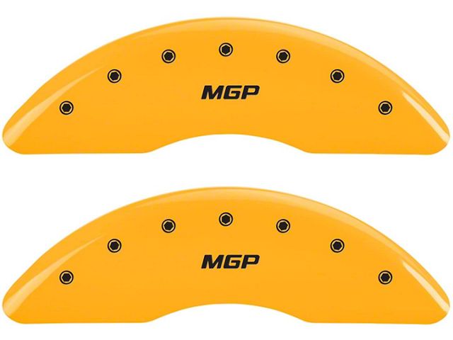 MGP Brake Caliper Covers with MGP Logo; Yellow; Front and Rear (13-24 F-250 Super Duty)
