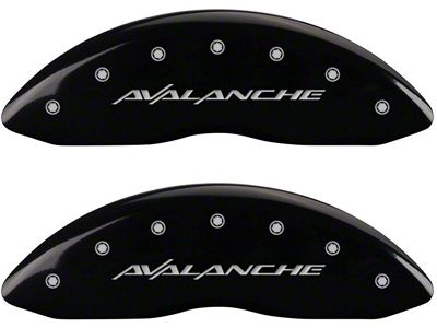 MGP Brake Caliper Covers with Avalanche Logo; Black; Front and Rear (07-14 Tahoe)