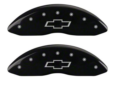 MGP Brake Caliper Covers with Bowtie Logo; Black; Front and Rear (07-14 Tahoe)
