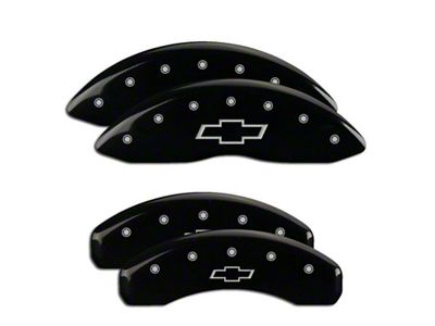 MGP Brake Caliper Covers with Bowtie Logo; Black; Front and Rear (21-25 Tahoe)