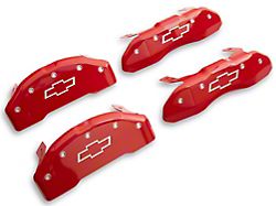 MGP Brake Caliper Covers with Bowtie Logo; Red; Front and Rear (21-25 Tahoe)
