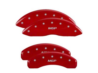 MGP Brake Caliper Covers with MGP Logo; Red; Front and Rear (21-25 Tahoe)