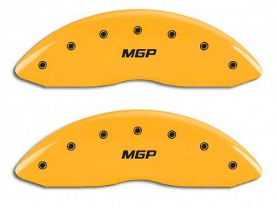 MGP Brake Caliper Covers with MGP Logo; Yellow; Front and Rear (07-14 Tahoe)