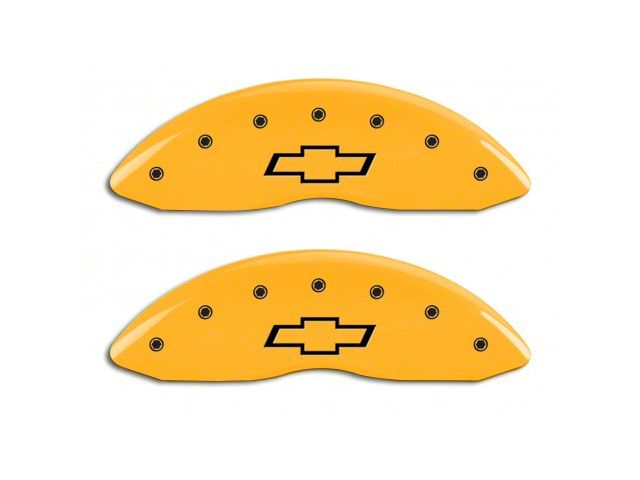 MGP Brake Caliper Covers with Bowtie Logo; Yellow; Front Only (07-13 Silverado 1500)