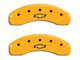 MGP Brake Caliper Covers with Bowtie Logo; Yellow; Front and Rear (07-13 Silverado 1500)