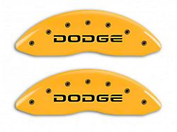 MGP Brake Caliper Covers with Broken Dodge Logo; Yellow; Front and Rear (02-05 RAM 1500, Excluding SRT-10)