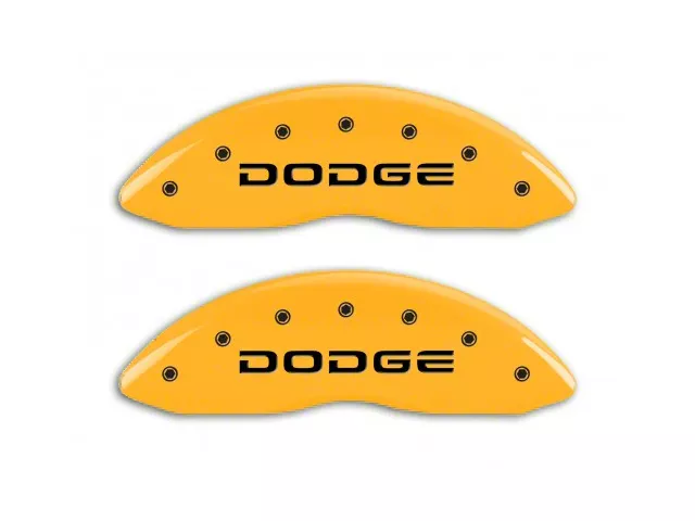MGP Brake Caliper Covers with Broken Dodge Logo; Yellow; Front and Rear (06-10 RAM 1500, Excluding SRT-10)
