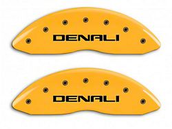 MGP Brake Caliper Covers with DENALI Logo; Yellow; Front and Rear (14-18 Sierra 1500)