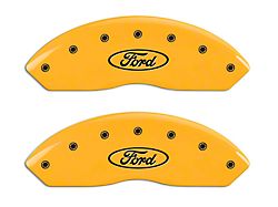 MGP Brake Caliper Covers with Ford Oval Logo; Yellow; Front and Rear (97-03 F-150)
