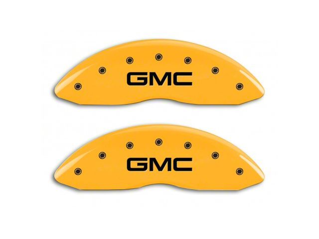 MGP Brake Caliper Covers with GMC Logo; Yellow; Front Only (07-13 Sierra 1500)