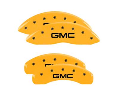 MGP Brake Caliper Covers with GMC Logo; Yellow; Front and Rear (07-13 Sierra 1500)